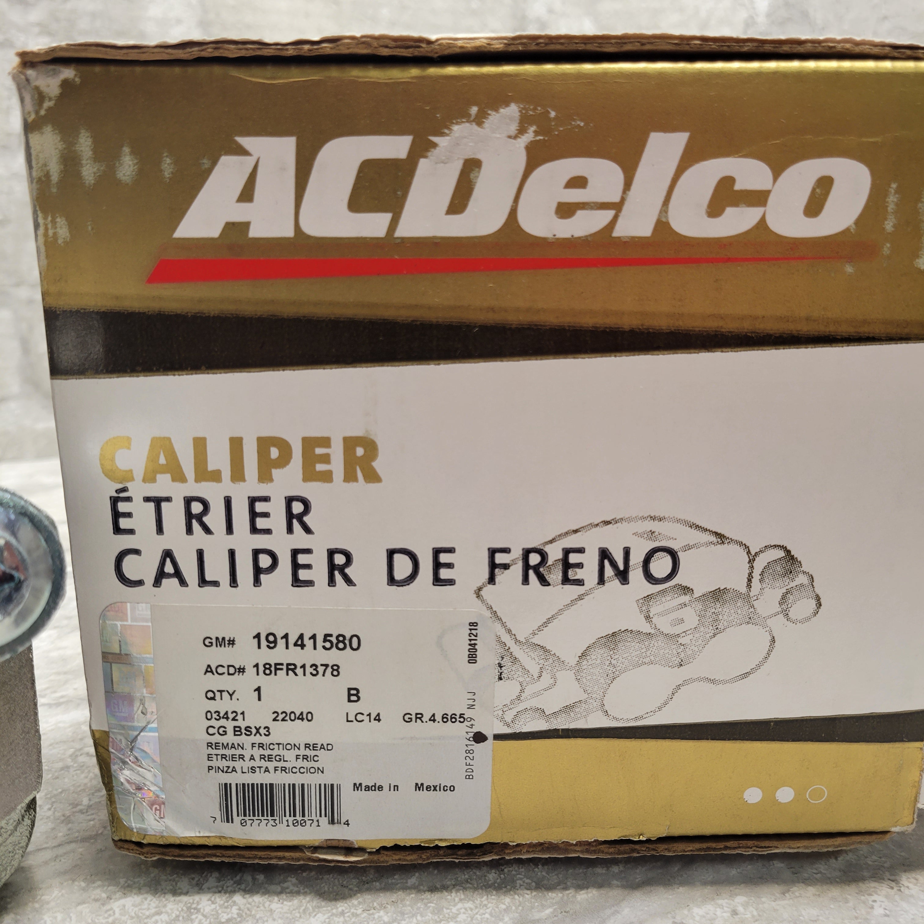 ACDelco Professional 18FR1378 Disc Brake Caliper Assembly (Remanufactured) (8080385671406)